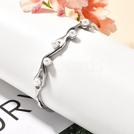 304 Stainless Steel Cuff Bangles for Women BJEW-U021-04P-1