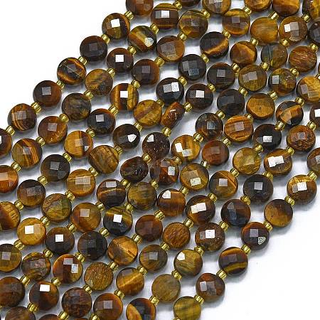 Natural Yellow Tiger Eye Beads Strands G-K389-B51-01-1