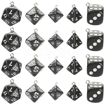 20Pcs 5 Styles Opaque Resin Pendants RESI-CJ0002-64-1