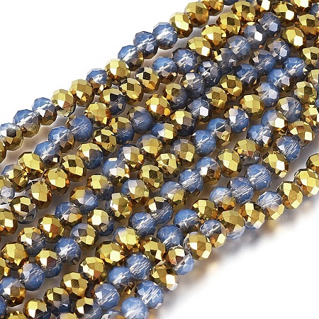 Electroplate Glass Beads Strands EGLA-A034-J8mm-O01-1