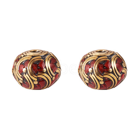 2Pcs Handmade Tibetan Style Beads KK-TA0008-43-1