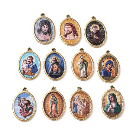304 Stainless Steel Printed Religion Pendants STAS-G387-03G-1