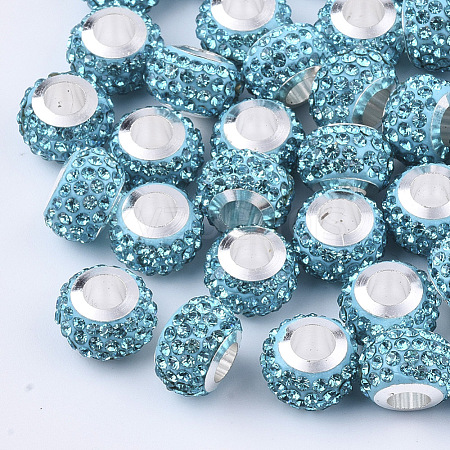 Polymer Clay Rhinestones European Beads FPDL-T001-02B-1