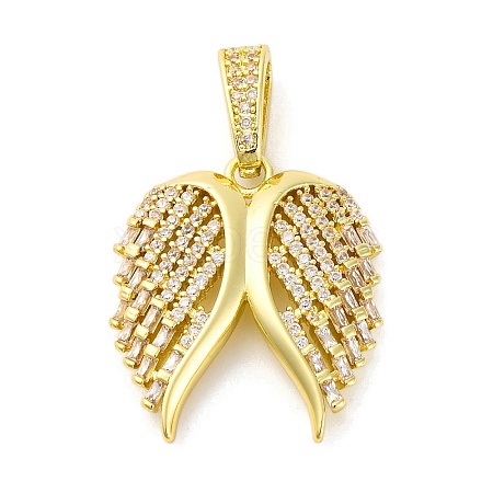 Brass Pendants with Cubic Zirconia KK-D536-15G-1