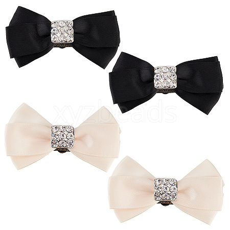 4Pcs 2 Colors Polyester Bowknot Shoe Decorations FIND-FG0002-38-1