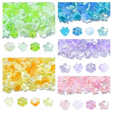 DIY Flower Plastic & Acrylic Beads Jewelry Making Finding Kit DIY-YW0008-78A-1