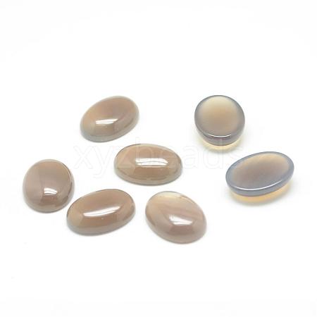 Natural Grey Agate Gemstone Cabochons G-T020-13x18mm-06-1