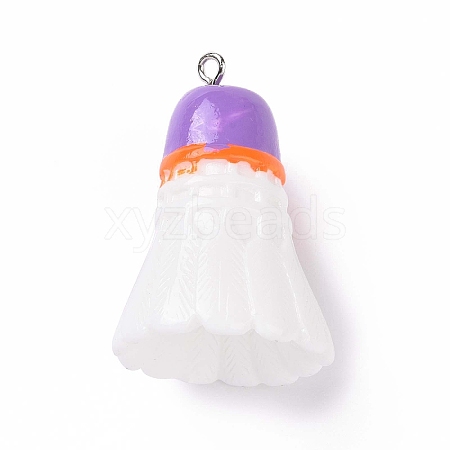 Sport Ball Theme Opaque Resin Pendants RESI-F039-01F-1