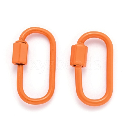 Spray Painted Brass Screw Carabiner Lock Clasps KK-B032-07-1