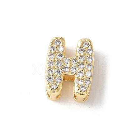 Brass Micro Pave Clear Cubic Zirconia Initial Multi-strand Links KK-S520-01G-08-1