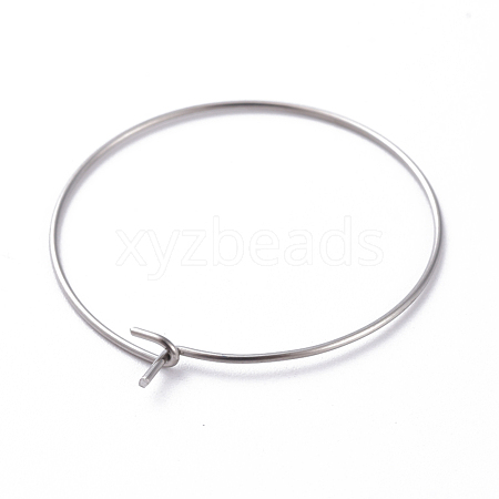 316 Surgical Stainless Steel Hoop Earring Findings STAS-J025-01D-P-1