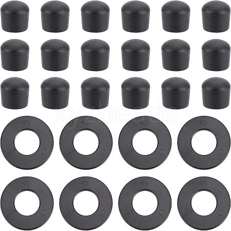 CHGCRAFT 20Pcs Flat Round ABS Plastic Washers FIND-CA00004-79-1