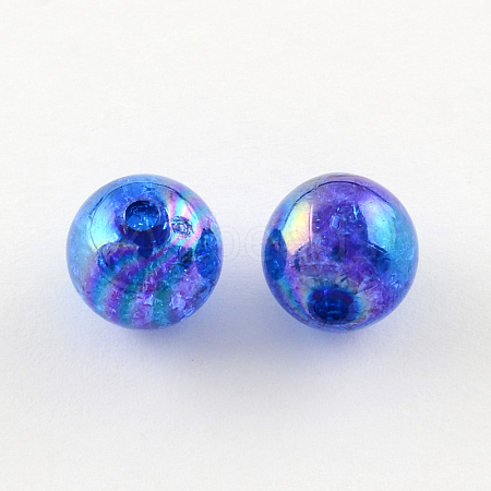 Transparent Crackle Acrylic Beads CACR-R011-8mm-13-1