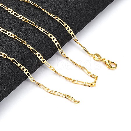 2mm Rack Plating Brass Figaro Chain Necklaces for Women Men MAK-L044-34G-1