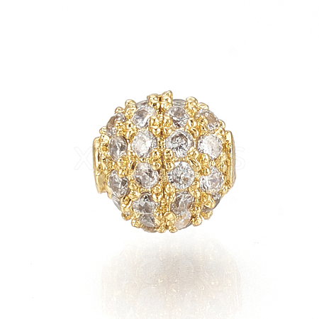 Brass Micro Pave Cubic Zirconia Beads X-ZIRC-Q015-113G-1