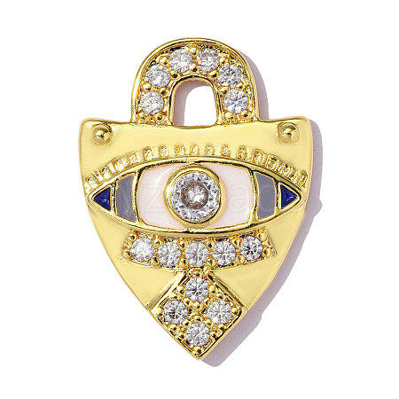 Brass Micro Pave Clear Cubic Zirconia Pendants CU-OY001-68G-1