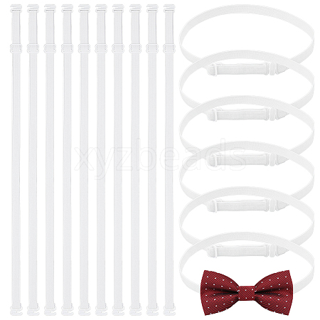 BENECREAT 16Pcs Adjustable Polyester Elastic Bow Tie Extender Bands FIND-BC0005-75B-01-1