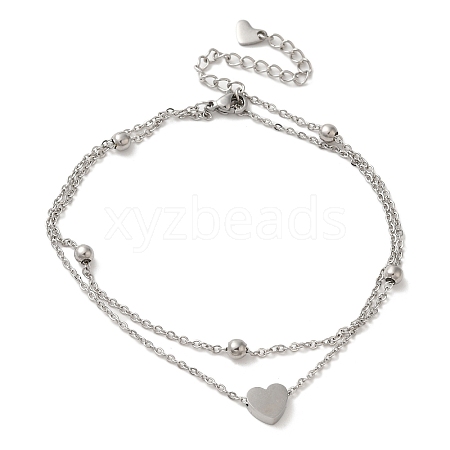 304 Stainless Steel 2-strand Chain Bracelets BJEW-L673-024P-1