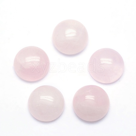 Natural Rose Quartz Cabochons X-G-P393-R20-12mm-1