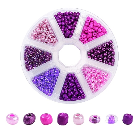 8 Style 6/0 Glass Round Seed Beads SEED-YW0001-39C-1