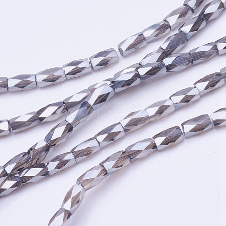 Electroplate Transparent Glass Beads Strands X-EGLA-E048-E04-1