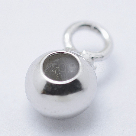 Anti-Tarnish Rhodium Plated 925 Sterling Silver Tube Bails STER-I014-4mm-25P-1