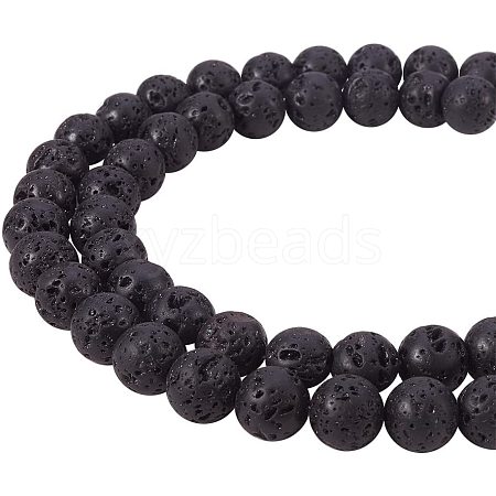 Natural Lava Rock Stone Bead Strands G-PH0028-8mm-04-1