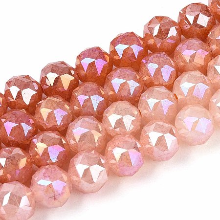 Anti-Tarnish Electroplate Glass Beads Strands GLAA-N064-10mm-10-1