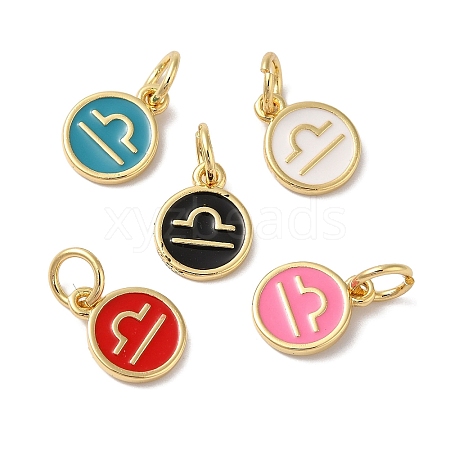 Real 18K Gold Plated Brass Enamel Charms KK-L216-001G-K-1