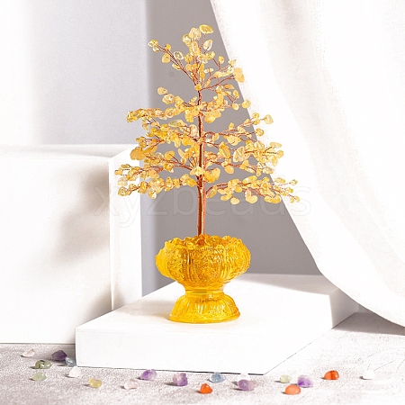 Natural Citrine Chips Tree of Life Decorations PW-WG9360C-02-1