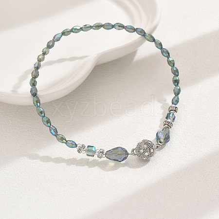 AB Color Glass & Alloy Beaded Anklets for Women HD5357-5-1