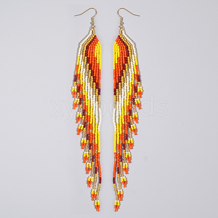 Bohemian Tassel Seed Beaded Dangle Earrings for Women IY6434-4-1