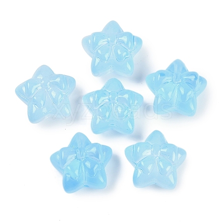 Transparent Spray Paint Glass Beads LS-GLAA-H035-02G-1