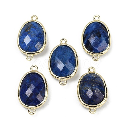 Dyed Natural Lapis Lazuli Faceted Connector Charms G-K347-11G-02-1