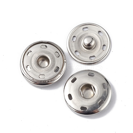 Non-Tarnish 202 Stainless Steel Snap Buttons BUTT-I017-01E-P-1