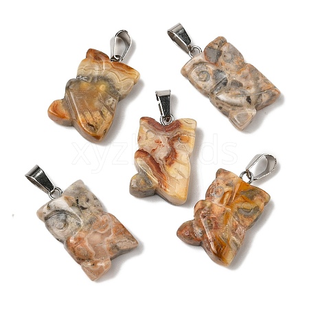 Natural Crazy Agate Pendants G-B127-09P-03-1