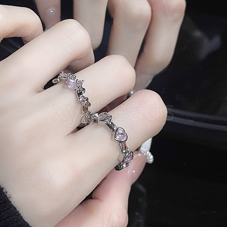 2Pcs Alloy with Rhinestone Cuff Rings FS-WGCB7EB-15-1