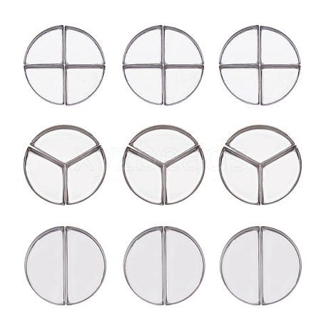 3 Style 2/3/4 Compartments Empty Round Iron Eyeshadow Replacement Box FIND-FH0007-33-1