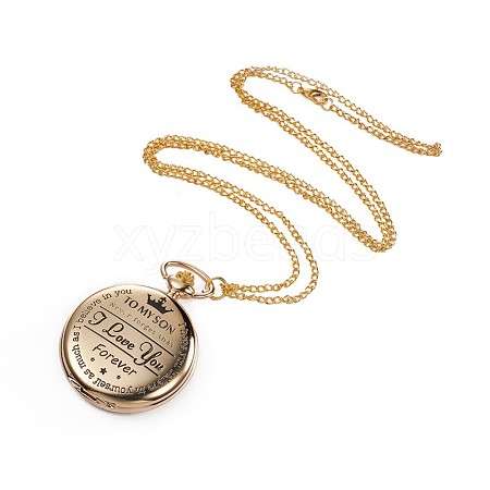 Alloy Pendant Necklace Quartz Pocket Watches WACH-L044-06G-1