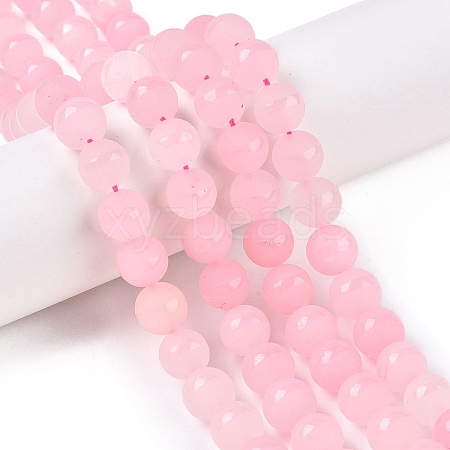 Frosted Natural White Jade Beads Strands G-T138-10mm-209E-1