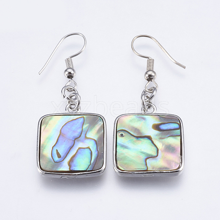 Abalone Shell/Paua Shell Dangle Earrings EJEW-F147-A11-1