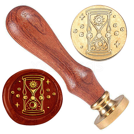 Sandglass Brass Sealing Wax Stamp Head AJEW-WH0208-892-1