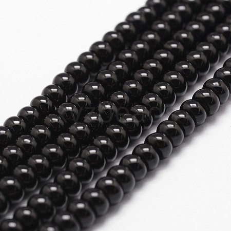 Natural Black Onyx Beads Strands G-P161-19-6x3mm-1