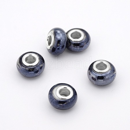 Rondelle Handmade Porcelain Large Hole European Beads OPDL-M009-03-1