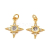 Brass Micro Pave Clear Cubic Zirconia Charms KK-F941-40B-G-1
