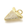 Brass Micro Pave Clear Cubic Zirconia Pendants KK-L225-010G-2