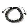 10mm Round Natural Kambaba Jasper Braided Bead Bracelets BJEW-C067-01C-21-2