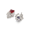 Glass Heart Connector Charms KK-M314-15P-2