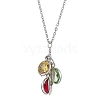 Stainless Steel and Glass Pendants Necklaces NJEW-JN04701-4