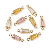 SHEGRACE Brass Pave Cubic Zirconia Trapezoid Connector Charms XGRQ2O349-444G-2